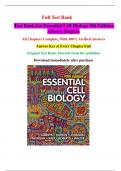Test Bank for Essential Cell Biology 5th Edition Alberts Hopkin (Full Test Bank, All Chapters complete, With 100% Verified Answers)