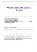 West Coast EMT Block 2 Exam 2023/2024