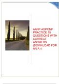 AANP AGPCNP PRACTICE 75 QUESTIONS WITH CORRECT ANSWERS (DOWNLOAD FOR AN A+)