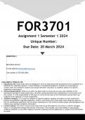 FOR3701 Assignment 1 (ANSWERS) Semester 1 2024 - DISTINCTION GUARANTEED