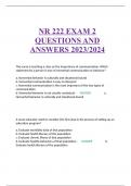 NR 222 EXAM 2 QUESTIONS AND ANSWERS 2023/2024