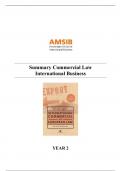 Law II: International Commercial Law: summaries book