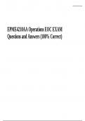 EPME4210AA Operations EOC Exam Questions With Answers | Latest Update 2023/2024 | Graded A+