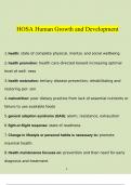 HOSA Human Growth and Development 2023 - 2024 (Verified)