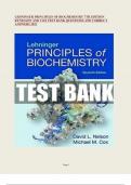 LEHNINGER PRINCIPLES OF BIOCHEMISTRY 7TH EDITION BYNELSON AND COX TEST BANK QUESTIONS AND CORRECT ANSWERS 2023