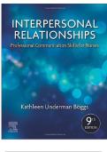 TEST BANK INTERPERSONAL RELATIONSHIPS PROFESSIONAL COMMUNICATION SKILLS FOR NURSES 9TH EDITION BY ELIZABETH C. ARNOLD, KATHLEEN UNDERMAN BOGGS ISBN NO:0323551335