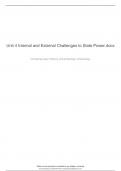 Unit 4 Internal and External Challenges to State Power