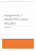 2023 SEMESTER 2 ASSIGNMENT 2 ANSWERS  - Family Law (PVL2601) 