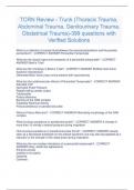 TCRN Review - Trunk (Thoracic Trauma,  Abdominal Trauma, Genitourinary Trauma,  Obstetrical Trauma)-399 questions with  Verified Solutions