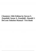 Chemistry 10th Edition by Steven S. Zumdahl, Susan A. Zumdahl , Donald J. DeCoste Test Bank
