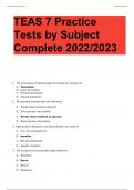 TEAS 7 Practice  Tests by Subject  Complete 2022/2023