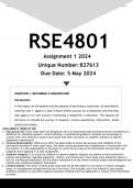 RSE4801 Assignment 1 (ANSWERS)2024 - DISTINCTION GUARANTEED