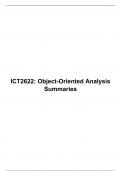 ICT 2622 Object-Oriented Analysis Summaries, University of South Africa (Unisa)