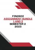 FIN2602 Assignment 1 AND 2 Answers Semester 2 2023 (BOTH ASSIGNMENTS INCLUDED) 