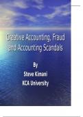 Business Seminar Creative Accounting, Fraud and Accounting Scandals Latest Update 2023