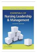 Test Bank Essentials of Nursing Leadership & Management 7th Edition Sally A. Weiss ISBN NO:0803669534