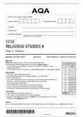 AQA 8062-14-GCSE RELIGIOUS STUDIES A-G-15May23-Paper 1: Hinduism