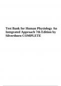 Test Bank For Human Physiology An Integrated Approach 7th Edition By Silverthorn | 2023/2024