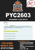 PYC2603 Assignment 4 2023 (100% ANSWERS/SOLUTIONS) 885144