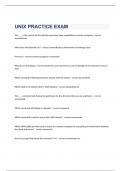 UNIX PRACTICE EXAM 2023 WITH 100% CORRECT ANSWERS