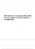 BIO 250 Exam 1 Questions With Correct Answers | Latest Graded A+ | Straighterline 2023/2024