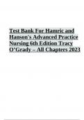 Test Bank For Hamric and Hanson's Advanced Practice Nursing 6th Edition Tracy O’Grady | 2023/2024 | VERIFIED