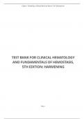 TEST BANK FOR CLINICAL HEMATOLOGY AND FUNDAMENTALS OF HEMOSTASIS, 5TH EDITION: HARMENING