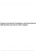 Arkansas State Board of Embalmers and Funeral Directors LRR Questions and Answers 2023 Complete.