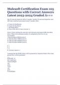 Mulesoft Certification Exam 105  Questions with Correct Answers  Latest 2023-2024 Graded A+++