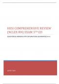 HESI COMPREHENSIVE REVIEW (NCLEX RN) EXAM 5TH ED LATEST 2023