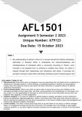 AFL1501 Assignment 5 (ANSWERS) Semester 2 2023 - DISTINCTION GUARANTEED