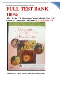 TEST BANK FOR Maternity & Women’s Health Care, 11th Edition BY Lowdermilk Latest 2023 Graded A +