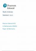 PEARSON EDEXCEL GCE IN MATHEMATICS (9MAO) PAPER 32 MECHANICS  2023 (MARK SCHEME)