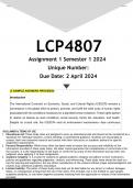 LCP4807 Assignment 1 (ANSWERS) Semester 1 2024 - DISTINCTION GUARANTEED