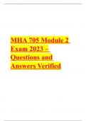 MHA 705 Module 2 Exam 2023 – Questions and Answers Verified. 