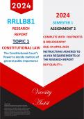 RRLLB81 "2024" Assignment 2 - Semester 1- ( Topic 1 - Constitutional Law) -With Footnotes & Bibliography !! Buy Quality