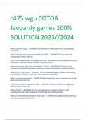 c475 wgu COTOA Jeopardy games 100%  SOLUTION 2023//2024