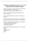 NR-228: Content Review Week 4 - Ch 7, 8, 9 Questions With Complete Solutions