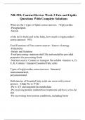 NR-228: Content Review Week 3 Fats and Lipids Questions With Complete Solutions