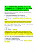 HESI Fundamentals Practice Test UNIT 1 Foundations of Nursing Practice 2023-2024 Exam Questions and Correct Answers 