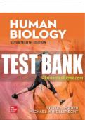 Test Bank For Human Biology, 17th Edition All Chapters - 9781260710823