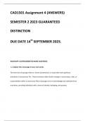 CAD1501 Assignment 4 (ANSWERS) SEMESTER 2 2023 GUARANTEED DISTINCTION DUE DATE 14th SEPTEMBER 2023.