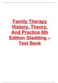 Family Therapy History, Theory, And Practice 6th Edition Gladding – Test Bank