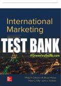 Test Bank For International Marketing, 18th Edition All Chapters - 9781259712357