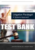 Test Bank For The Litigation Paralegal: A Systems Approach - 7th - 2024 All Chapters - 9780357767337
