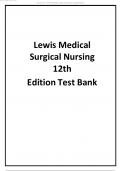 Complete Test Bank For Lewis’s Medical Surgical Nursing 12th Edition 2024 latest revised update by Harding.