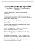Straighterline Introduction to Philosophy Final Study Questions With Complete Solution