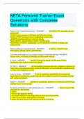 NETA Personal Trainer Exam Questions with Complete Solutions