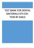 Test Bank for Dental Materials 4th Edition by Eakle