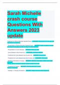 Sarah Michelle  crash course Questions With  Answers 2023  update
